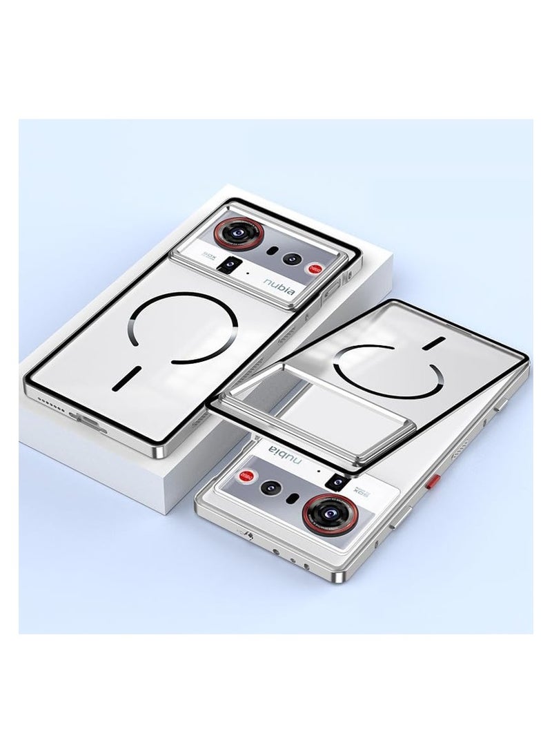 Magnetic Protective Case Compatible with ZTE Nubia Z80 Ultra Features a flexible snap-on matte back panel and PC metal frame Shockproof and drop-resistant protective case Supports wireless charging