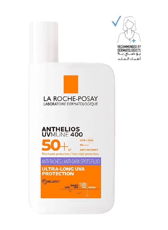 LA ROCHE-POSAY La Roche Posay Anthelios UVMUNE 400 SPF 50+  Invisible Fluid for Dark Spots 50ml & La Roche Posay Anthelios UVMUNE 400 SPF 50+  Invisible Fluid for Dark Spots 10ml - Image 2