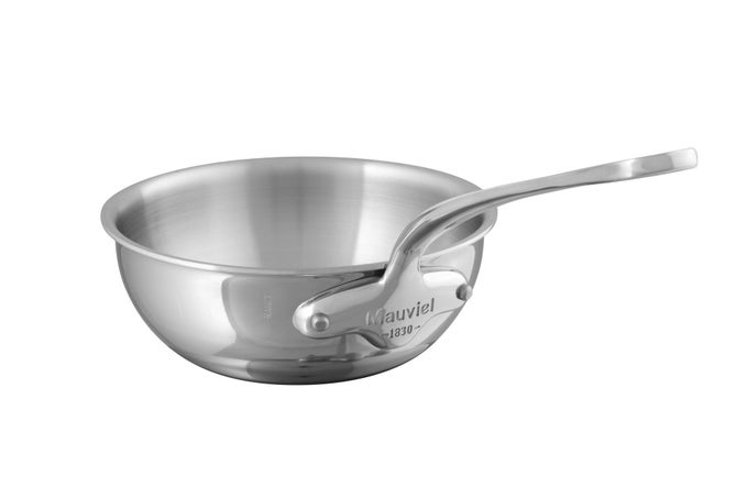 MCOOK 5PLY POLISHED STAINLESS STEEL CHEF PAN WITH CAST STAINLESS STEEL HANDLE 34QT MADE IN FRANCE