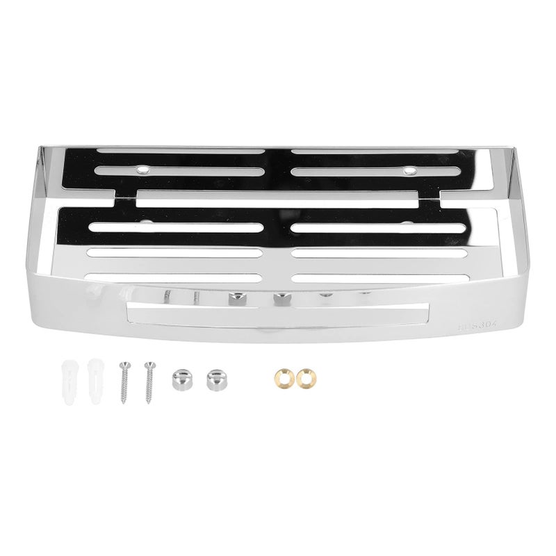 304 Stainless Steel Soap Holder Wall Mounted Shower Shelf Kitchen Sponge Tray Drain Storage Rack - Image 2