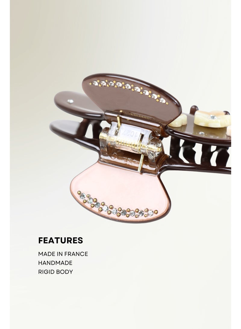 ZAAS French Floral Embellished Hair Claw Clip - Image 5