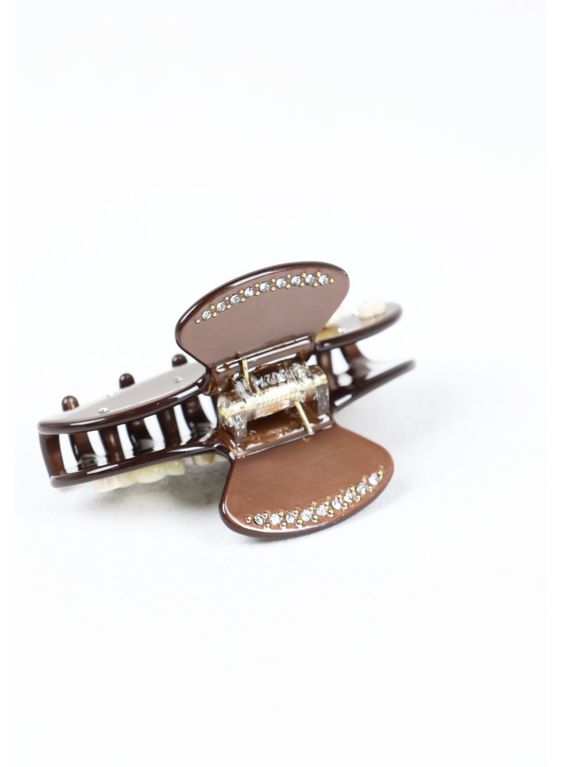 ZAAS French Floral Embellished Hair Claw Clip - Image 4