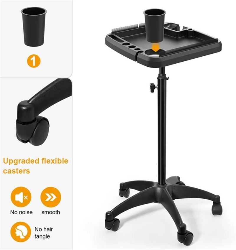 Salon Trolley Rolling Tray Aluminum Trolley Cart Height Mobile Beauty Barber Spa Storage Salon Tattoo Hairstylist Tool Beauty Trolley - Image 5