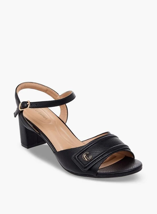 لو كونفورت Women Textured Block Heel Sandals