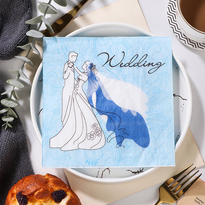 Supply Spot New Leaves Color Printing Napkin Paper Towel Western Restaurant Bakery For Facial Tissue - Image 1