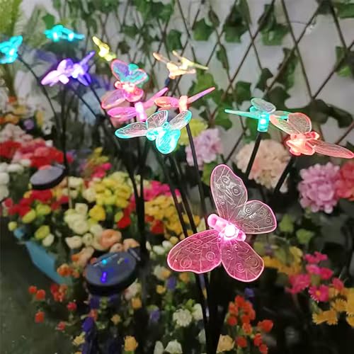 GIGAWATTS GW-910 Butterfly Solar Garden Light | 8 LED Solar Light Outdoor Garden String Light with 600mAh Battery, IP65 Waterproof Fairy Lights for Lawn & Patio Decoration (Pack of 1, Multicolor) - Image 2