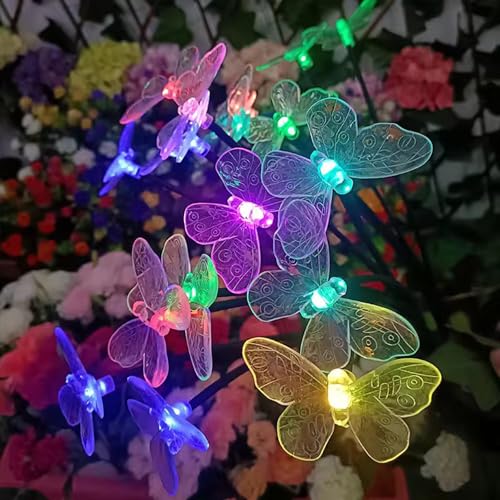 GIGAWATTS GW-910 Butterfly Solar Garden Light | 8 LED Solar Light Outdoor Garden String Light with 600mAh Battery, IP65 Waterproof Fairy Lights for Lawn & Patio Decoration (Pack of 1, Multicolor) - Image 5