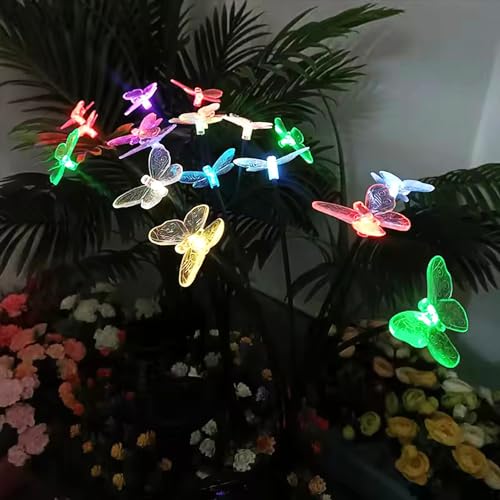 GIGAWATTS GW-910 Butterfly Solar Garden Light | 8 LED Solar Light Outdoor Garden String Light with 600mAh Battery, IP65 Waterproof Fairy Lights for Lawn & Patio Decoration (Pack of 1, Multicolor) - Image 4