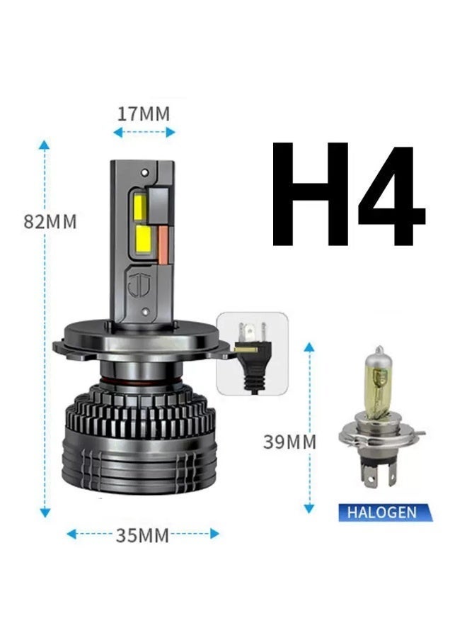 مصباح سيارة LED Y15-H4، مناسب لمصابيح H1 وH7 وH11 و9005 وH4، بإضاءة بيضاء 6500 كلفن، ترقية للمصابيح الأمامية من 80 واط إلى 130 واط، تبريد من الألومنيوم المستخدم في صناعة الطيران. - Image 1