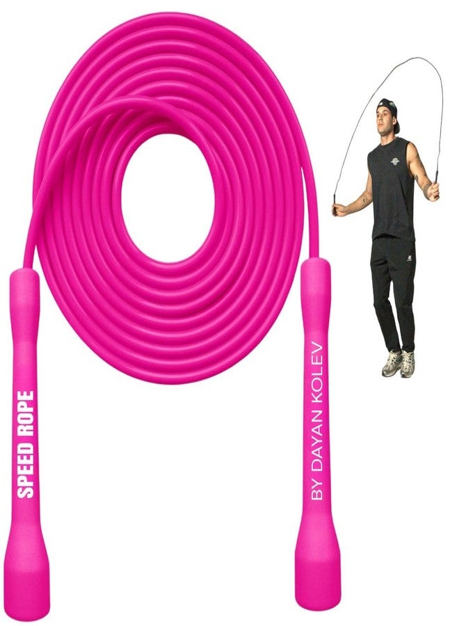 Swissskip Speed Jump Rope by Dayan Kolev, 5mm PVC Skipping Rope, for Beginners and Advanced Athletes, Ideal for Fitness, Cardio, Boxing & CrossFit, Adjustable length with Unbreakable Handles (Pink) - Image 1