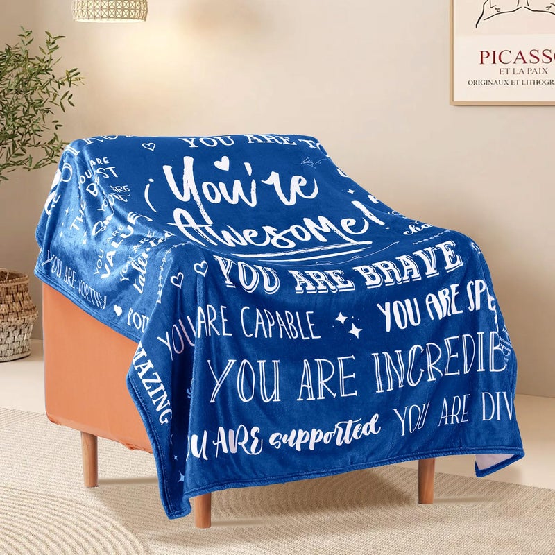 TenGlow Men Blanket Get Well Gifts for Men - You are Awesome 40"" x 50"" Soft Throw Blanket - Inspirational Gift for Him Thinking of You Friendship Feel Better After Surgery Gifts - Image 2