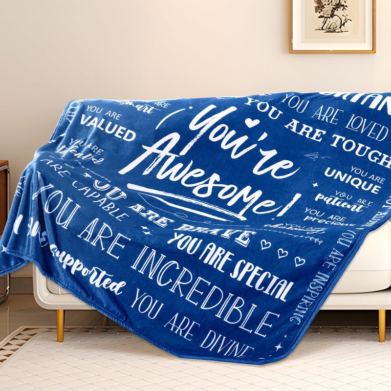 TenGlow Men Blanket Get Well Gifts for Men - You are Awesome 40"" x 50"" Soft Throw Blanket - Inspirational Gift for Him Thinking of You Friendship Feel Better After Surgery Gifts - Image 3