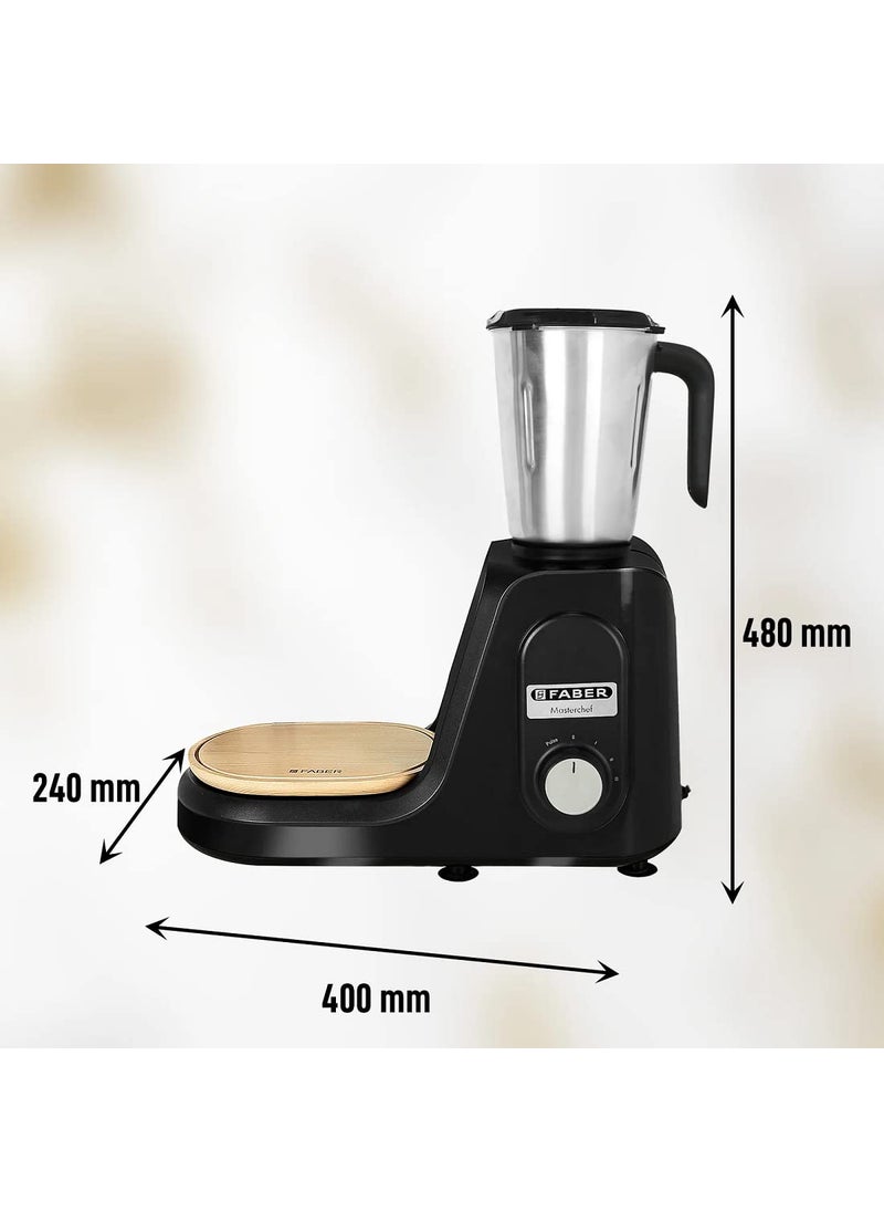 Faber Faber 3 jar mixer grinder, 1000 watt (FMG Master Chef 1000 3J BK) with Weighing Scale, Chopping board & Spatula, Black  - Image 2