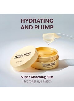 Terrazen Terrazen Korean Eye Patches with Retinol and 24K Gold - Hydrogel Eye Mask for Dark Circles, Puffiness, Fine Lines - Korean Skincare with Collagen Booster, Vitamin C, Soothing Cooling Effect - 60 Pcs  - Image 2