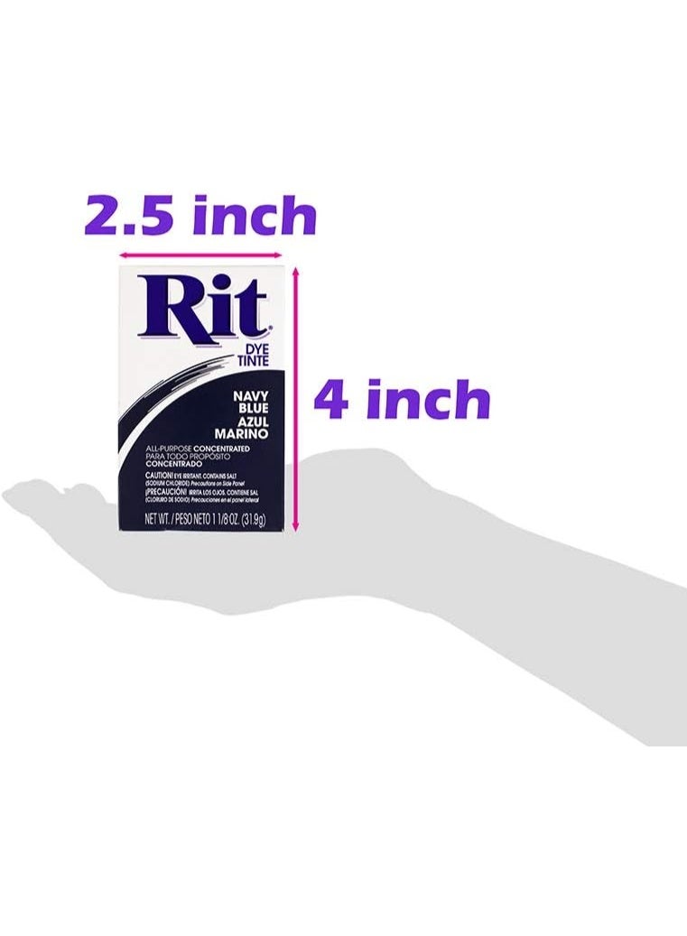 RIT All Purpose Concentrated Rit Dye Powder Single Pack for Clothing, DÃ©cor, and Crafts â€“ Navy Blue - Image 2