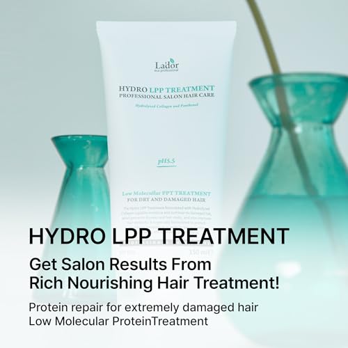 LADOR Hydro LPP Keratin Hair Treatment - Anti Frizz Conditioner Mask for Dry, Damaged, Color Treated, Gray Hair - Hydrolyzed Collagen (2. 5.07 Fl Oz) - Image 2