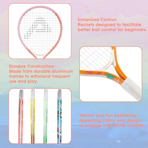 AMA SPORT Kids Tennis Racket for Junior Toddlers Starter Kit 1725 for Girls and Boys 4 Color Kids Tennis Rackets Age 212 with 420D Nylon Shoulder Strap Bag - Image 3