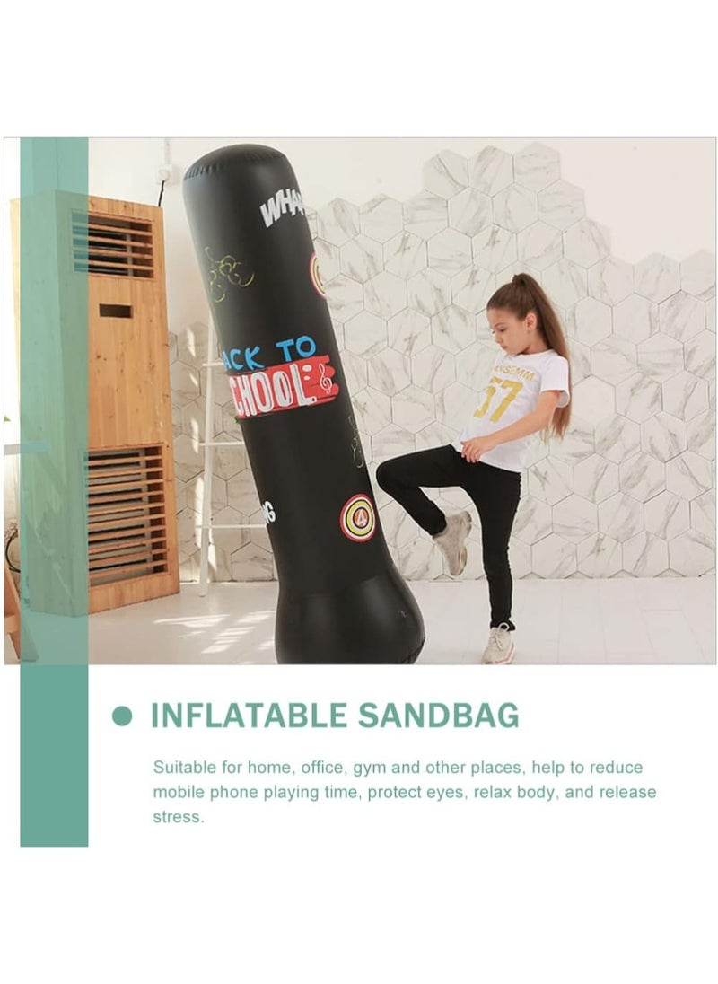 KCDMBUE Inflatable Punching Column 120cm, Freestanding PVC Boxing Bag for Kids & Adults, Kickboxing, Karate, Taekwondo, Stress Relief, Fitness & Training Games (Style 2)  - Image 2