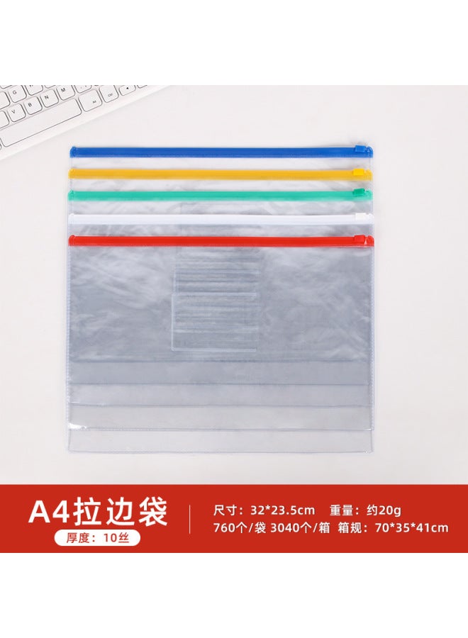 HELPS Document Transparent Edge Bag Archive Information Bag Plastic Storage Bag Stationery Student Waterproof Office Supplies - Image 1