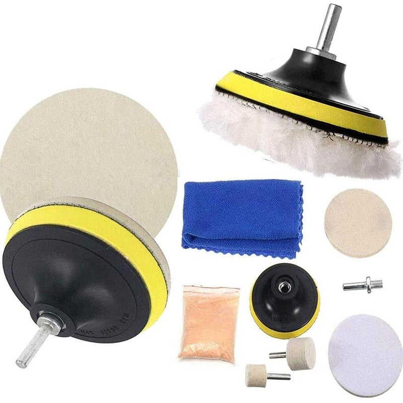 Diy Crafts 12873 14312 Cerium Oxide Powder/ Treo 95%/ 2.5 Microns Drill Buffing Felt Pads Kit, Multicolor, Pack of 8 - Image 1