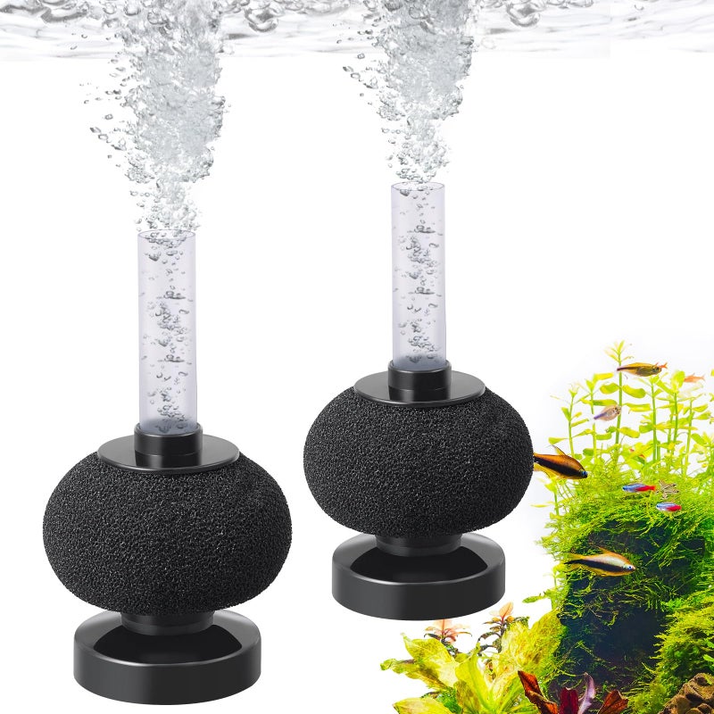 HITOP Aquarium Sponge Filter with Air Tube, Corner Sponge Filter for Fry/Shrimp/Betta Fish Tank (Round-S(1-15Gal)) - Image 1