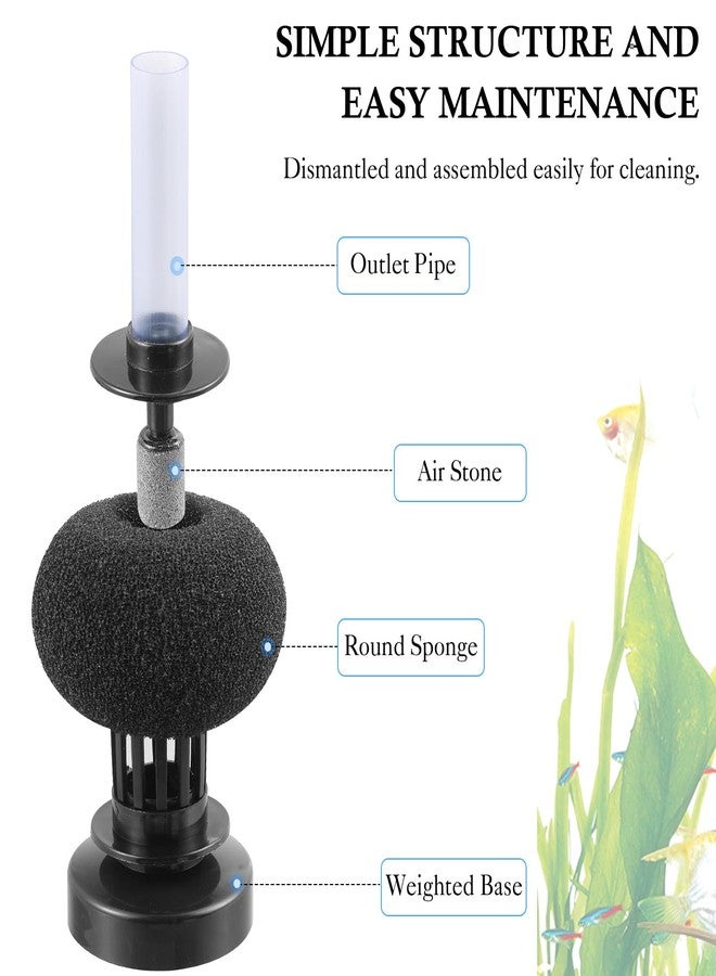 HITOP Aquarium Sponge Filter with Air Tube, Corner Sponge Filter for Fry/Shrimp/Betta Fish Tank (Round-S(1-15Gal)) - Image 3