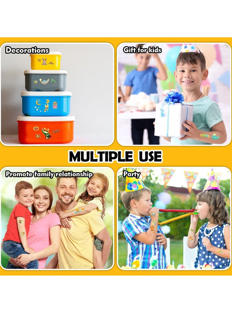 Temporary Tattoos for Kids, Glow Animals Tattoo Stickers for Birthday Gifts, Party Supplies Favors, Goodie Bag Stuffers Luminous Zoo, Mixed Styles (12 Sheets) - Image 3