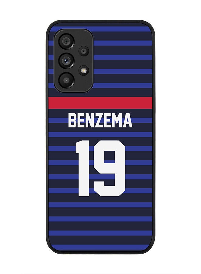 Stylizedd Rugged Black edge case for Samsung Galaxy A33 5G Slim fit Soft Case Flexible Rubber Edges Anti Drop TPU Gel Thin Cover - Football Team - France Player Name - Benzema - Image 1