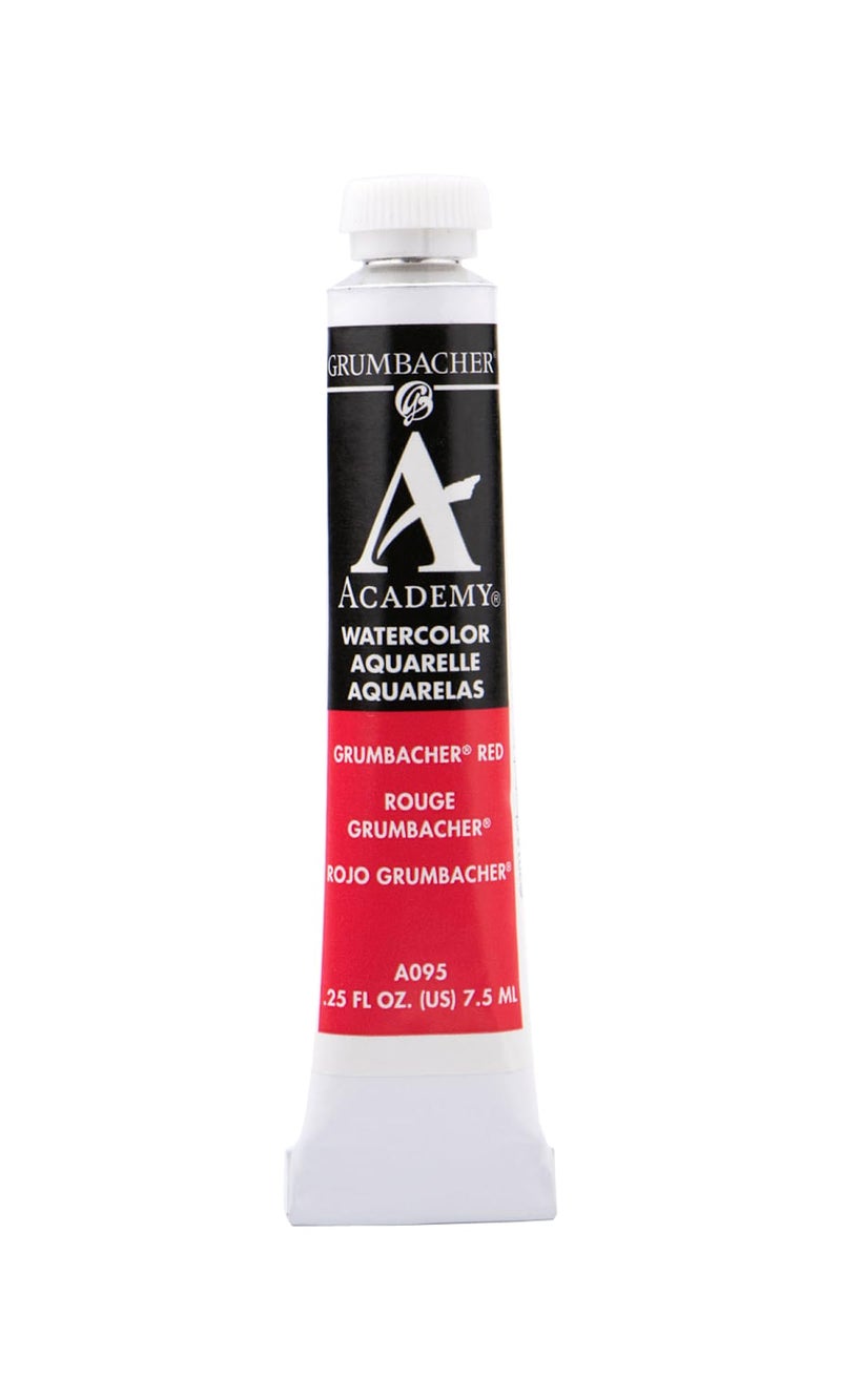Grumbacher Academy Watercolor Paint, 7.5ml/0.25 Ounce, Grumbacher Red (Naphthol) (A095) - Image 1