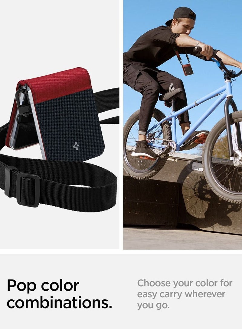 Spigen Compoty Samsung Galaxy Z Flip 4 Case Cover with Strap - Lady Bug - Image 3