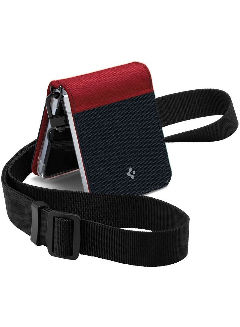 Spigen Compoty Samsung Galaxy Z Flip 4 Case Cover with Strap - Lady Bug - Image 1