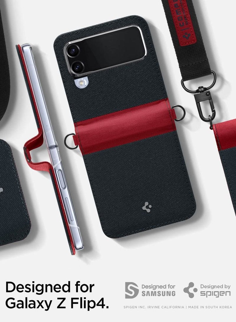 Spigen Compoty Samsung Galaxy Z Flip 4 Case Cover with Strap - Lady Bug - Image 2