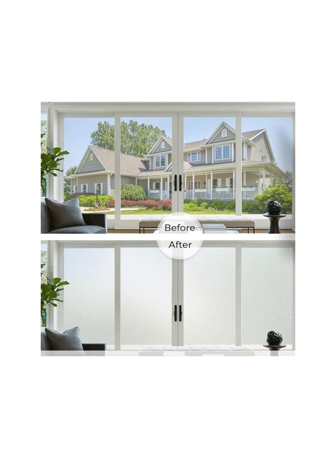 The Bros Frosted Window Privacy Film,Reusable Sun Blocking No Glue Self Static Cling Frosted Glass Window Film PVC Opaque Removable Bathroom Door Window Covering Decorative Frosting Stickers-40*200CM - Image 3