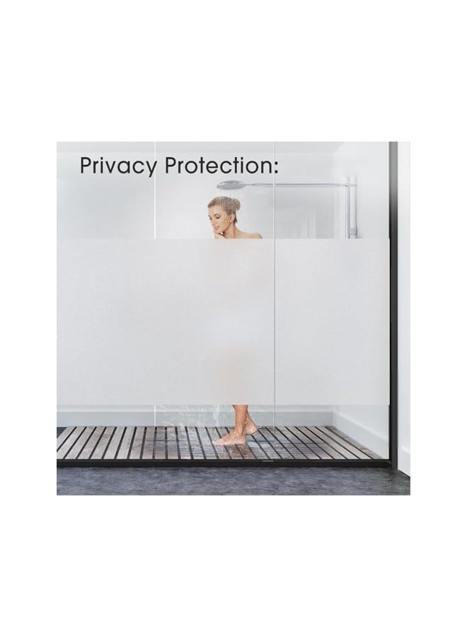 The Bros Frosted Window Privacy Film,Reusable Sun Blocking No Glue Self Static Cling Frosted Glass Window Film PVC Opaque Removable Bathroom Door Window Covering Decorative Frosting Stickers-40*200CM - Image 2