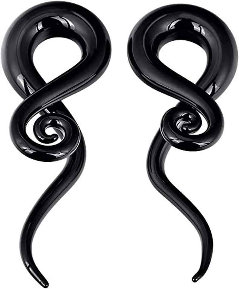 Qmcandy 2pcs Glass Spiral Tapers Plugs Twist Stretchers Earrings Stretching Piercings Jewelry Gauges 8g-14mm - Image 1