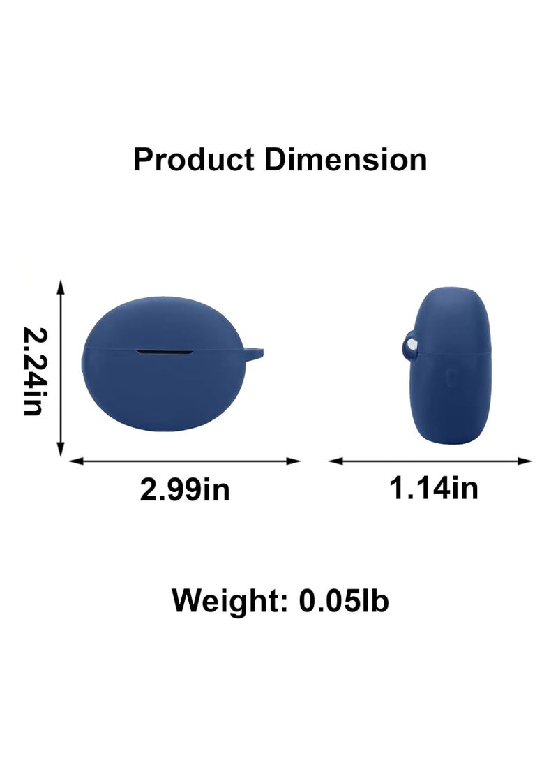 Beauenty - Silicone Case for Oneplus nord Buds 3 pro/Oneplus Buds pro 3, Shockproof Protective Earbuds Cover with Carabiner Accessories (Blue) - Image 1