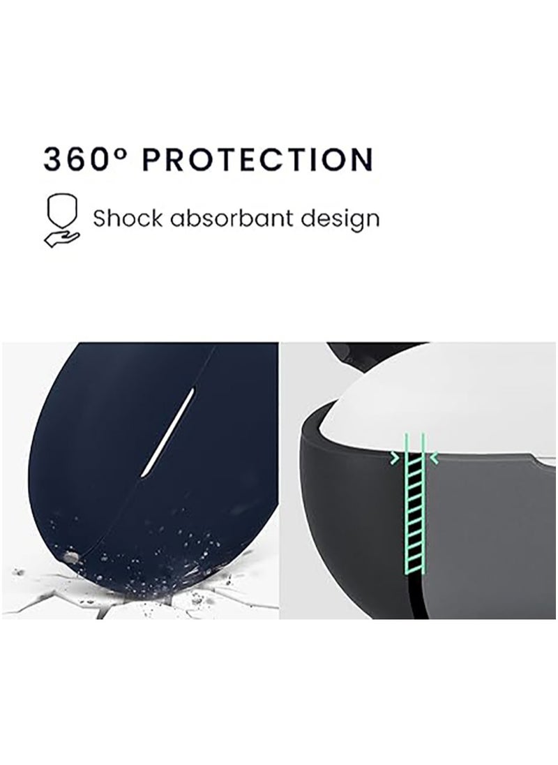 Beauenty - Silicone Case for Oneplus nord Buds 3 pro/Oneplus Buds pro 3, Shockproof Protective Earbuds Cover with Carabiner Accessories (Blue) - Image 1