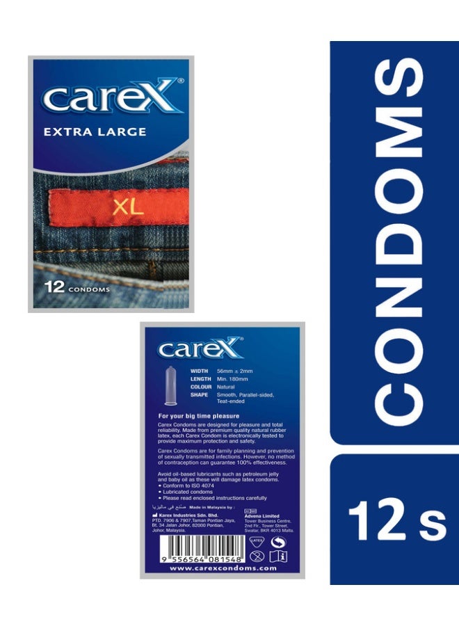careX واقيات ذكورية كبيرة جداً | كلما كان أكبر كان أفضل | 12 قطعة - Image 3