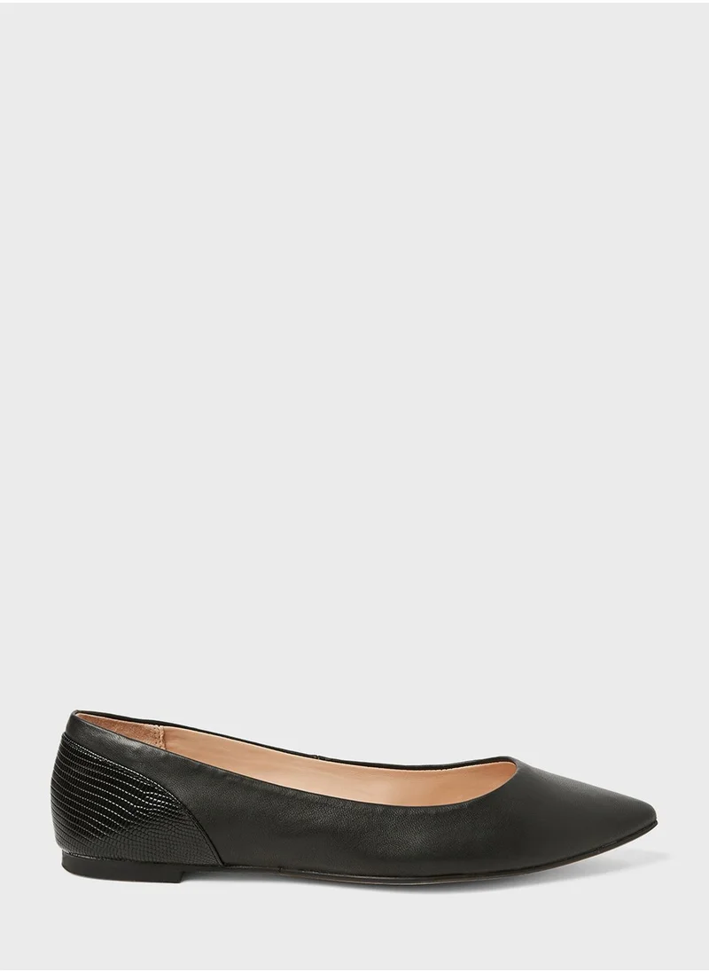 Dune LONDON Textured Panel Ballerinas