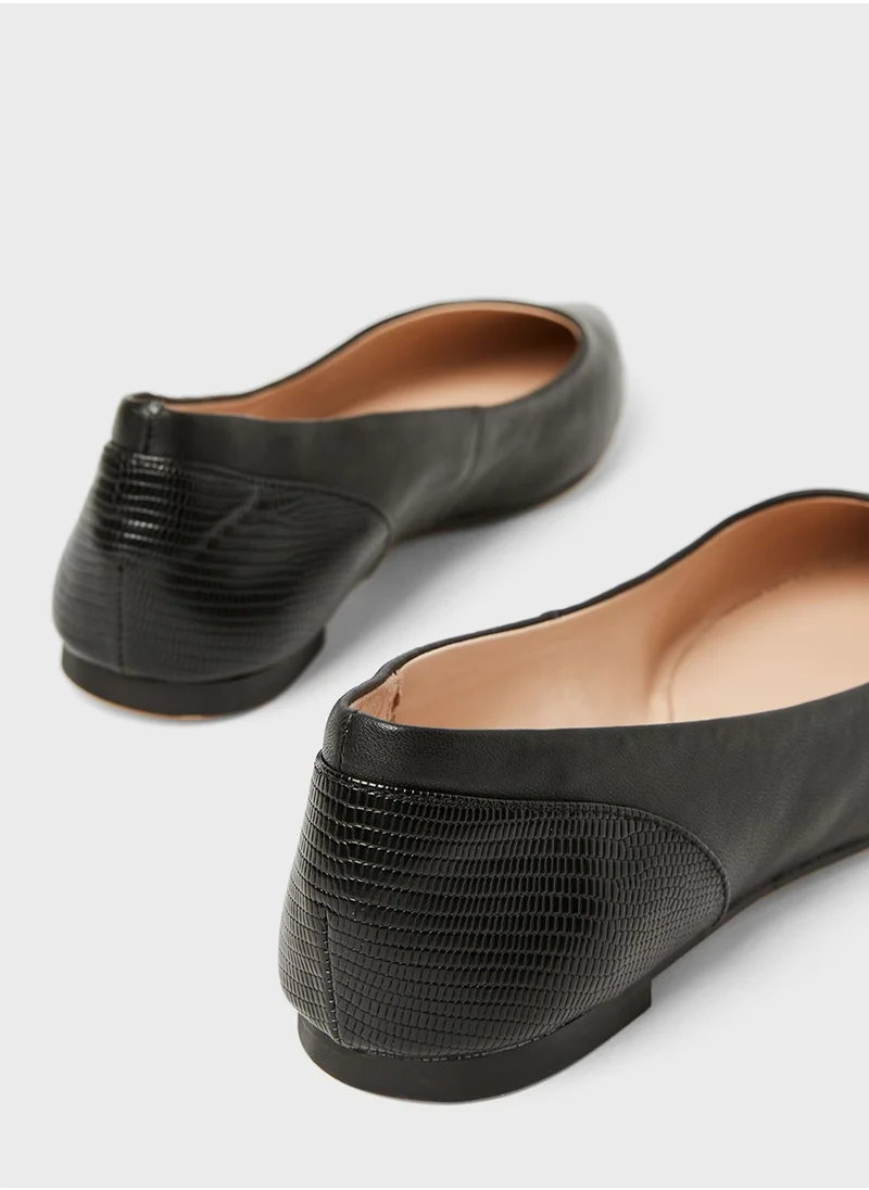 Dune LONDON Textured Panel Ballerinas