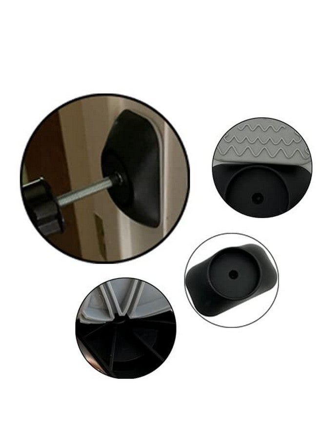 في ماسي وصلة تمديد بوابة الطفل مكونة من 4 قطع لبوابة سلالم سلامة الأطفال والحيوانات الأليفة، حزمة قطع غيار لقضبان المغزل الملولبة مع واقي الحائط (4 عبوات مستديرة سوداء) - Image 4