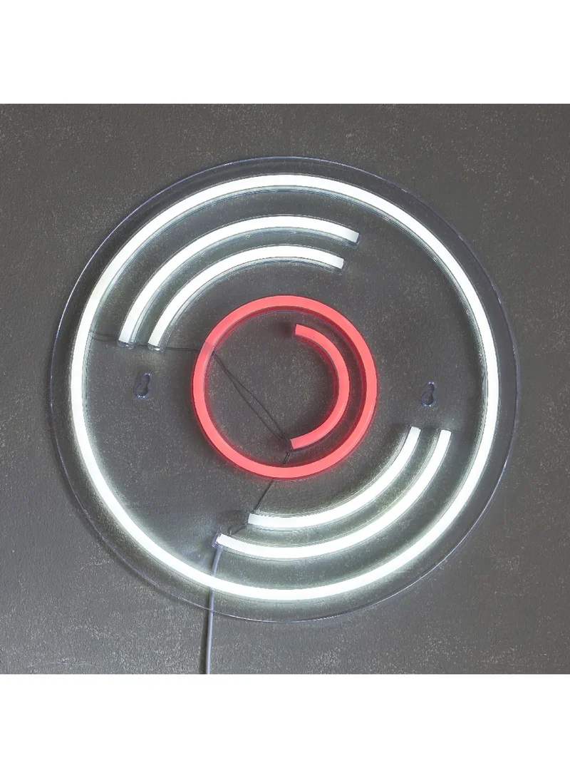 هوم بوكس إضاءة نيون LED بإطار قرص لين 32 × 32 × 2 سم