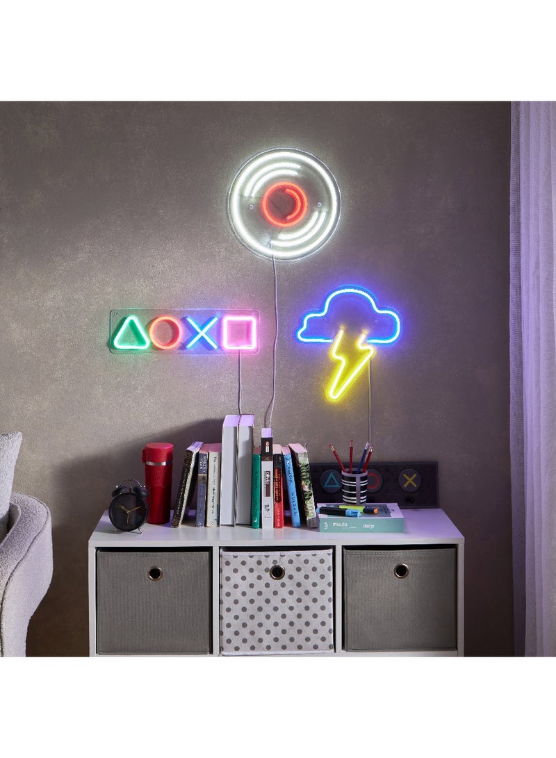 Home Box إطار قرص لين LED ضوء نيون 32 × 32 × 2 سم  - Image 5