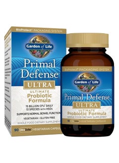 Primal Defense Ultra Ultimate Probiotic Formula - 15 Billion CFU and 13 Strains of Probiotics Plus HSOs for Healthy Digestive Balance, Vegetarian and Gluten Free, 90 Capsules