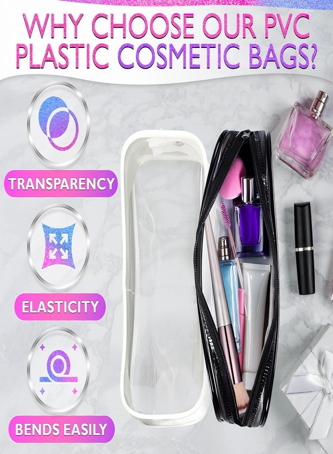 KETAR Small Makeup Bag for Purse - 2 Pcs Clear Zipper Pouches, Soft, Elastic, Waterproof Plastic Small Cosmetic Bag for Purse, Space-Efficient, Stylish Design - Great for Organizing Essentials on the Go - Image 3