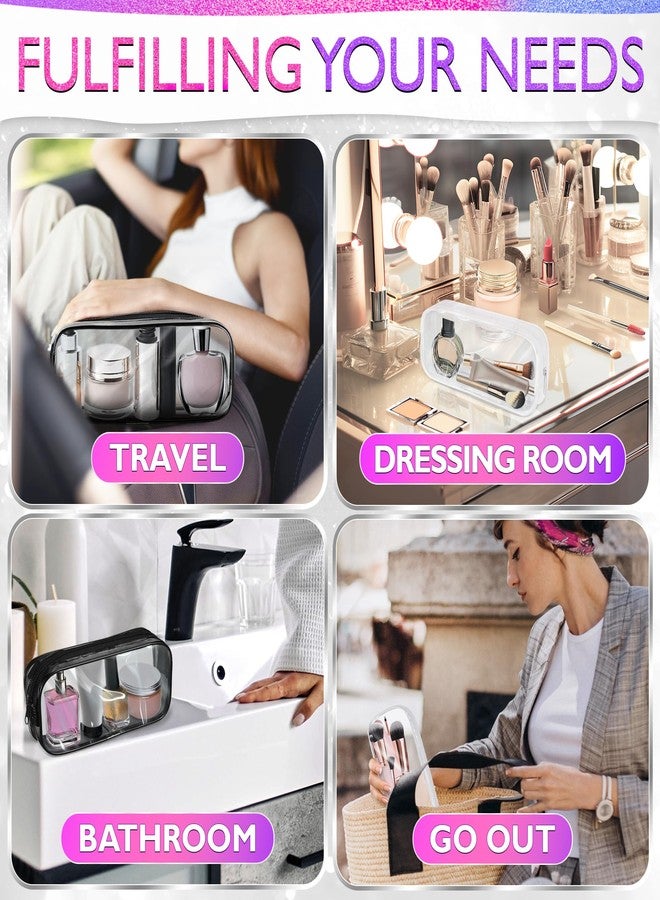 KETAR Small Makeup Bag for Purse - 2 Pcs Clear Zipper Pouches, Soft, Elastic, Waterproof Plastic Small Cosmetic Bag for Purse, Space-Efficient, Stylish Design - Great for Organizing Essentials on the Go - Image 5