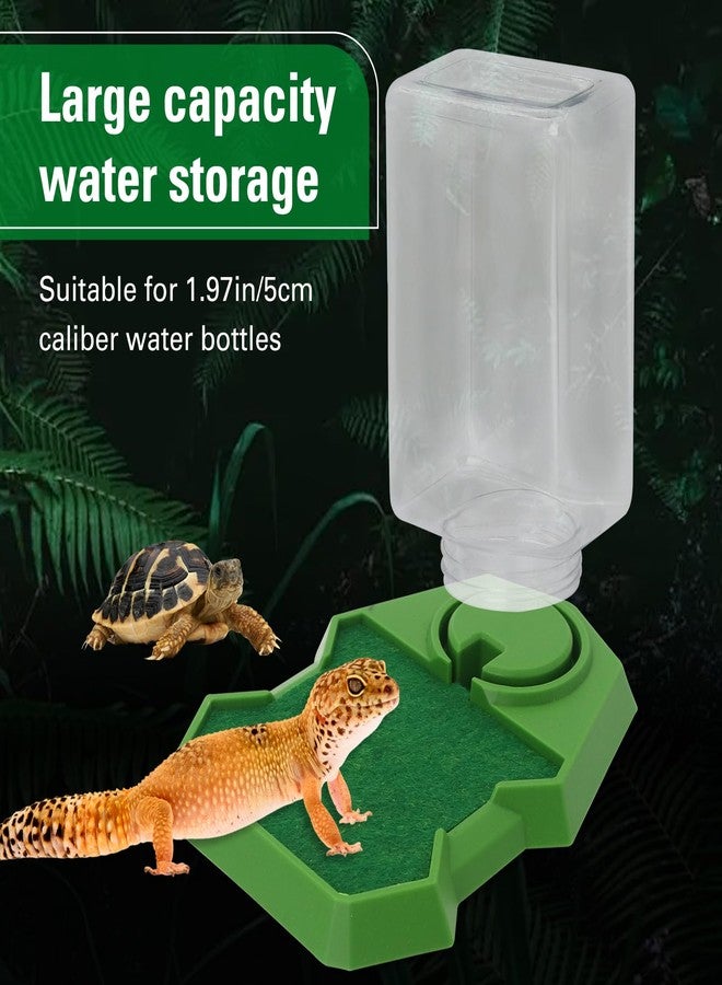 APlayfulBee Reptile Water Dish Food Dish with Bottle, Prevent Drowning Water Dispenser, Water Feeder Automatic Water Feeding Accessories for Terrarium Tank, Turtle, Geckos, Lizards, Amphibians (Green) - Image 4