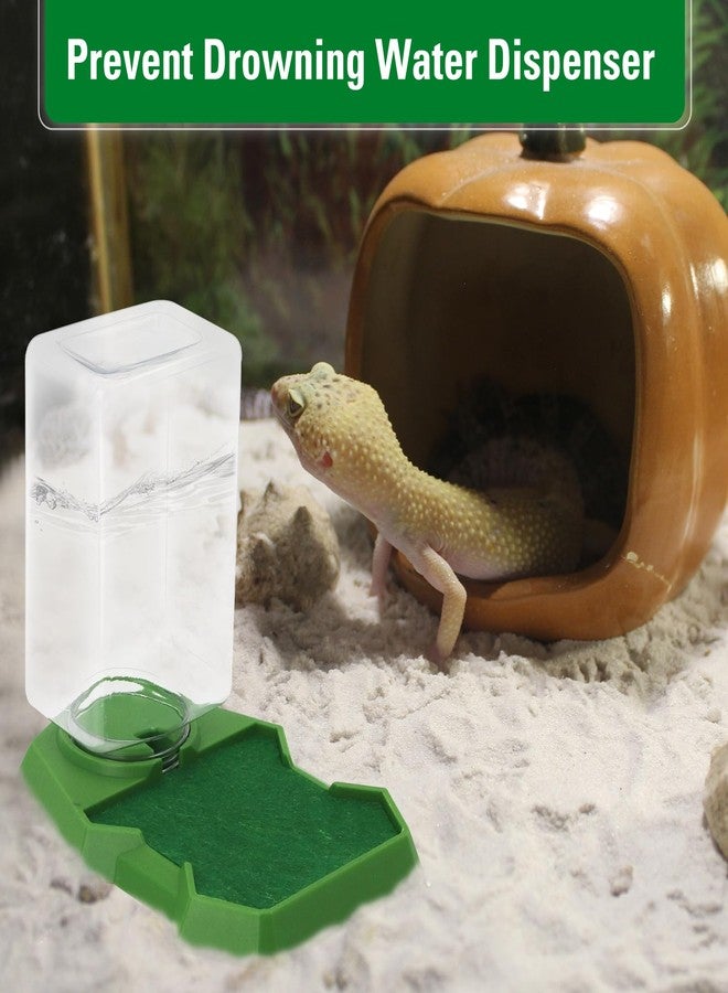 APlayfulBee Reptile Water Dish Food Dish with Bottle, Prevent Drowning Water Dispenser, Water Feeder Automatic Water Feeding Accessories for Terrarium Tank, Turtle, Geckos, Lizards, Amphibians (Green) - Image 3