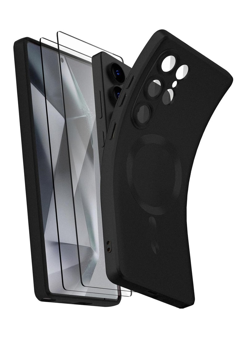 إكس ليفيل حافظة مغناطيسية X-Level لهاتف سامسونج جالاكسي S25 الترا، متوافقة مع MagSafe، غطاء معدني من السيليكون الناعم المضاد للخدش، أسود - Image 1