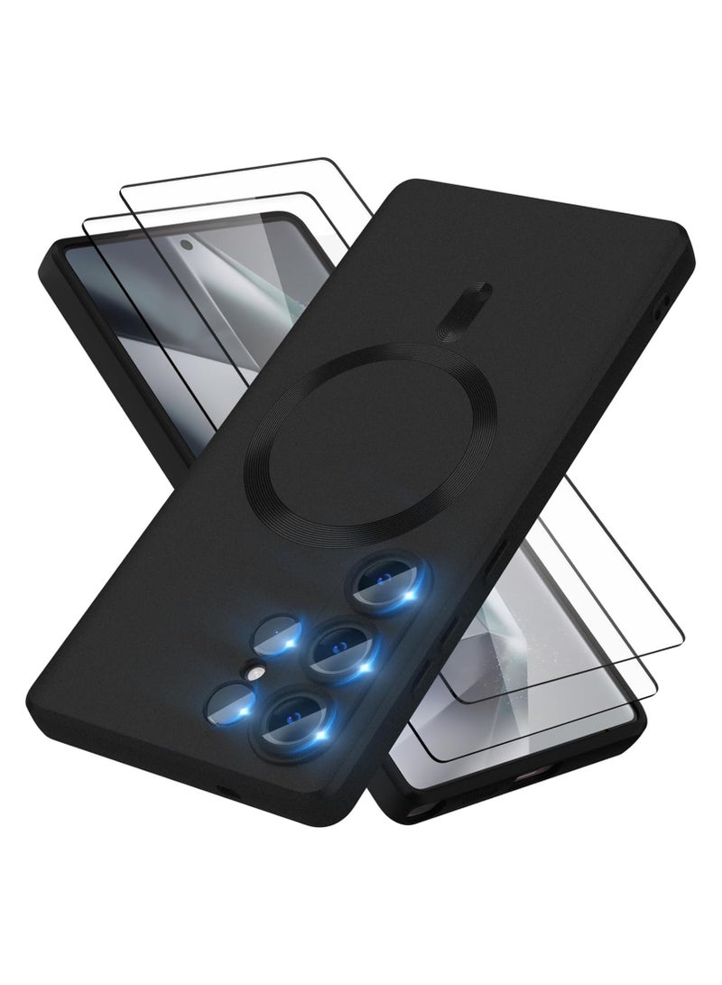 إكس ليفيل حافظة مغناطيسية X-Level لهاتف سامسونج جالاكسي S25 الترا، متوافقة مع MagSafe، غطاء معدني من السيليكون الناعم المضاد للخدش، أسود - Image 2